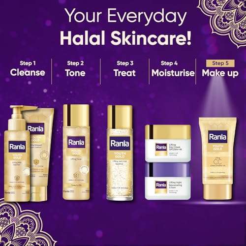 Rania CC Cream SPF50PA++IR with Vitamin C,24K Gold|Tinted moisturizer|Foundation & skincare|Lightweight|9-5 long lasting |Natural makeup look,25g 6