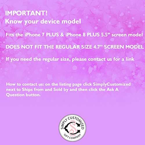 Simply Customized iPhone 7 Plus, Phone Case Compatible with iPhone 7 Plus [5.5 inch] Red Paisley Monogram Monogrammed Personalized IP7P 2