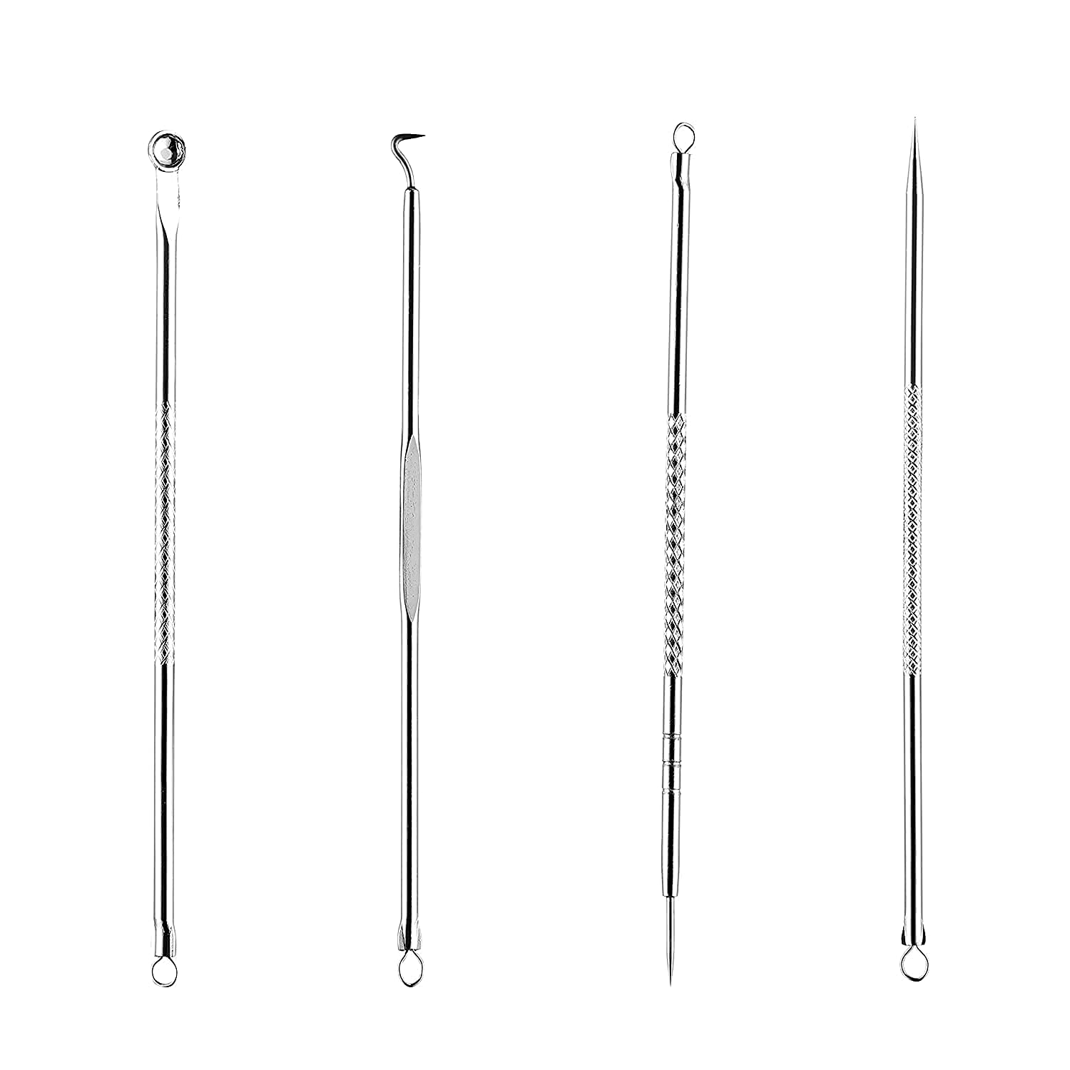 MeeTo Blackhead Acne Removal Needle Kit 4 Pcs [Cleaning Tool Blemish Pimple Comedone for Women and Men 1 4