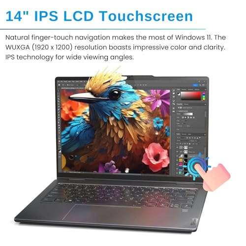 Lenovo Yoga 7 14" 2-in-1 Laptop, 14" FHD+ Touchscreen, Intel Ultra 5 125U (Beats i7-1355U), 16GB DDR5 RAM, 512GB SSD, FP Reader, Backlit KB, SD Card Reader, IR Camera, Wi-Fi 6, W11H, Grey 2