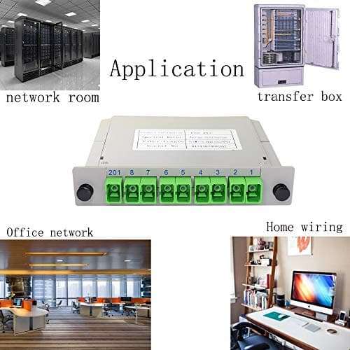 PLC Splitter，1x8 SC/APC Cassette Card Inserting PLC Splitter Module 1:8 Ports Fiber Optical PLC Splitter for Home Wiring, Engineering Projects, Fiber Optic LAN 6