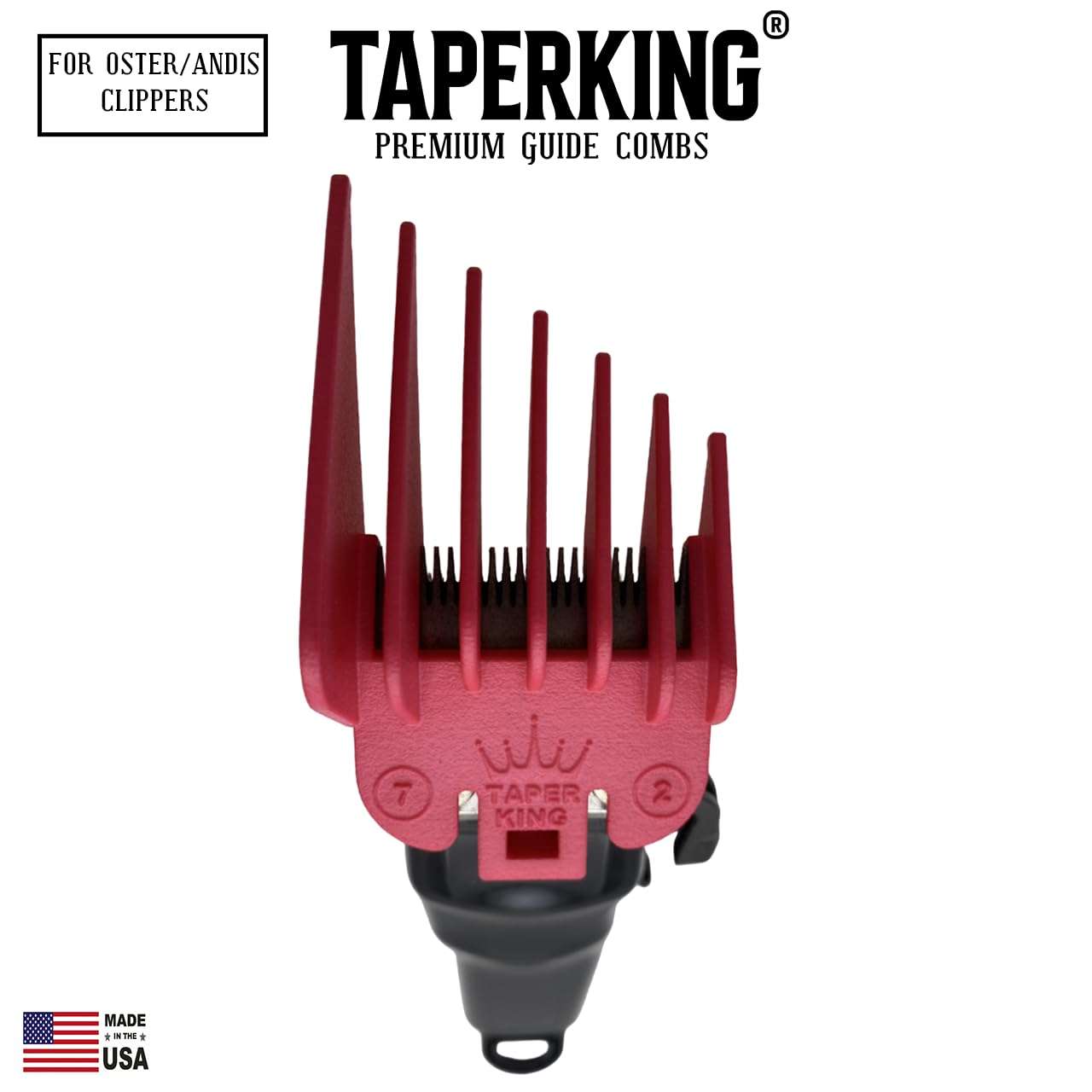 Taper King Hair Clipper Guide Comb Guard Set (Compatible with Oster/Andis Clippers!) - Fool Proof Tapers & Fades at Home - Opal (#2 to #7)! 5