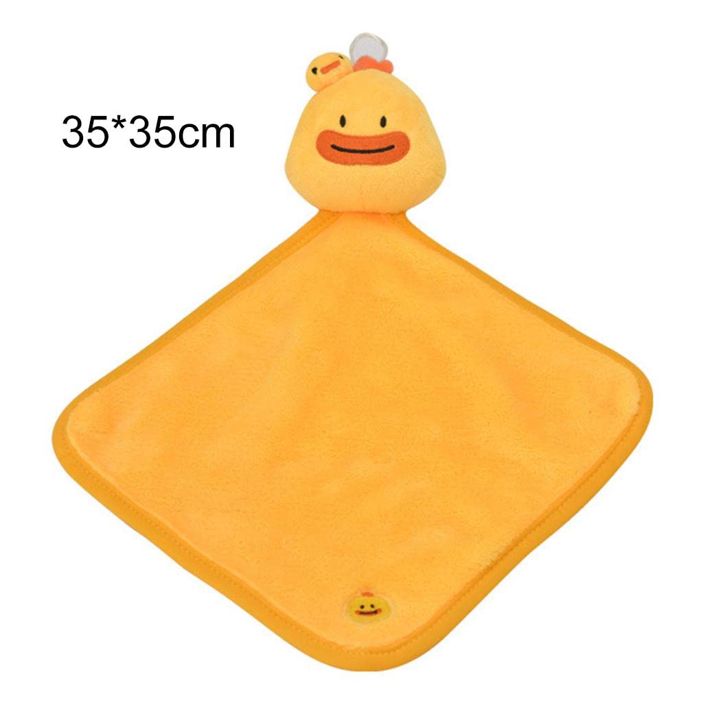 Soft & Absorbent Hanging Hand Towel Cute Kitchen Towel for Bathroom Yellow 3
