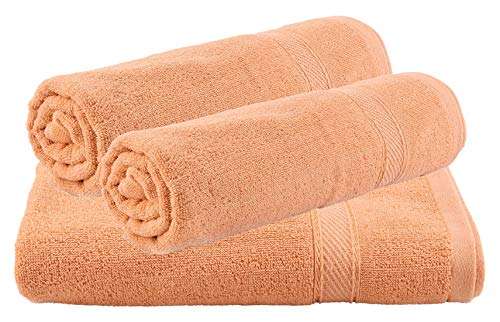 Heart Home 100 Percent Cotton 3 Pieces Full Size Bath Towel 30"x60" (Light Brown) CTHH5101