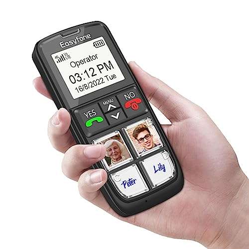 Easyfone T6 4G Picture Button Cell Phone for Seniors and Kids | Easy-to-Use | Clear Sound | Easy Charging Dock | SOS Button | SIM Card Included | Good for Dementia, Alzheimer's and Kids (Black) 2