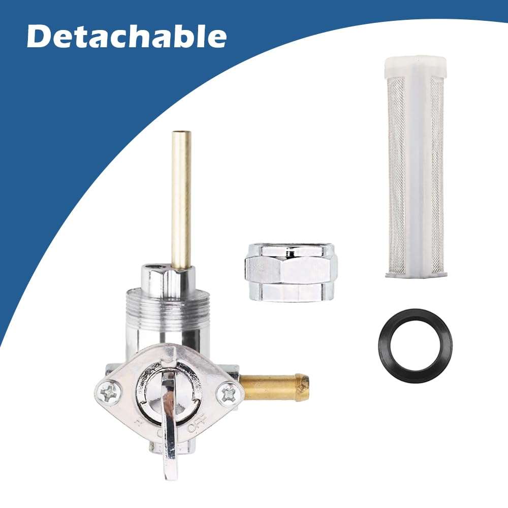 TSUNG 22mm Petcock Fuel Valve Shut Off Tank Switch Compatible with Harley Davidson Sportster Big Twin Dyna Electra Glide Heritage Softail Springer Low Rider Tour Glide (Right Outlet) 3