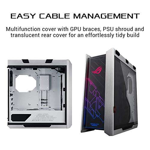 ASUS ROG Strix Helios GX601 White Edition RGB Mid-Tower Computer Case for ATX/EATX Motherboards with Tempered Glass, Aluminum Frame, GPU Braces, 420mm Radiator Support and Aura Sync 3