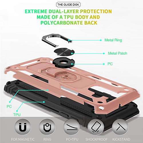 Compatible for Samsung Galaxy A42 5G Case with HD Screen Protector, Gritup Military Grade Dual Layer Protective Shockproof Cover Built-in Magnetic Kickstand Phone Case for Samsung A42 5G, Red-1 3