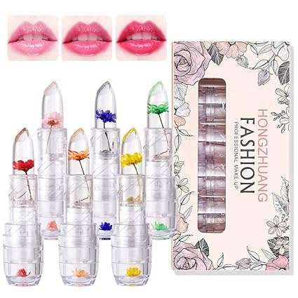 Bajajbeautyshop Waterproof Glossy Flower Jelly Lipstick - Transparent Color Changing (Pack of 2) 1
