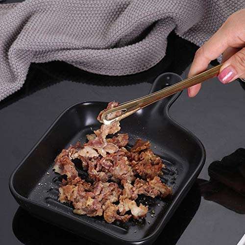 5 x Gold Food Serving Tongs Stainless Steel Kitchen Cooking Tongs Barbecue Grilling Bread Clip 5