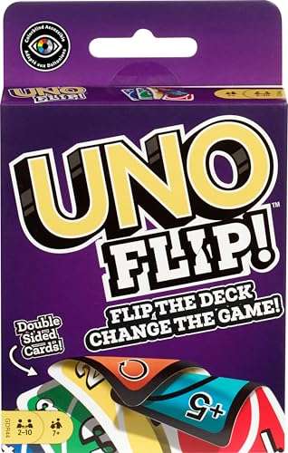 Mattel Games UNO FLIP! Card Game with Color Blind Accessible Deck for Kids, Adults & Family Night, 2 to 10 Players 1