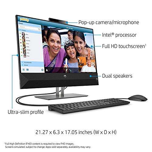 HP Pavilion 24 Desktop 500GB SSD 32GB RAM (Intel 9th Generation Processor with Turbo Boost to 3.40GHz, 32 GB RAM, 500 GB SSD, 24" Touchscreen FullHD, Win 10) PC Computer All-in-One 4