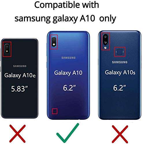 PUSHIMEI Samsung Galaxy A10 Case[not fit Galaxy A10e 5.8"], Soft TPU Crystal Transparent Slim Anti Slip Full-Body Protective Phone Case Cover for Samsung Galaxy A10 6.2"(Clear Purple Anti-Shock TPU) 2