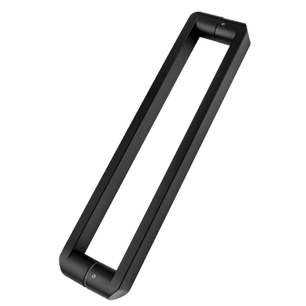 XLAHD Bathroom Shower Door Handle,Black 304 Stainless Steel Square Tube Door Handle, Office Push-Pull Door Handle/Bathroom Shower Room Glass Door Handle,44cm 1