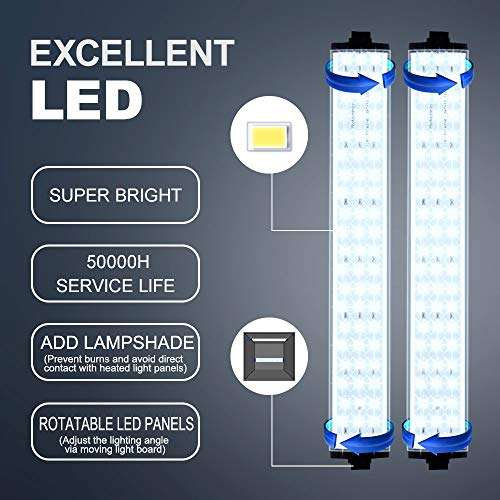 Professional Photo Light Box, Heorryn 16x16x16 Inches Portable Photo Studio Box Folding Shooting Tent Kit with Brightness Dimmable 126 LED Lights and 5 Backdrops for Jewellery, Food, Shoes Photography 2