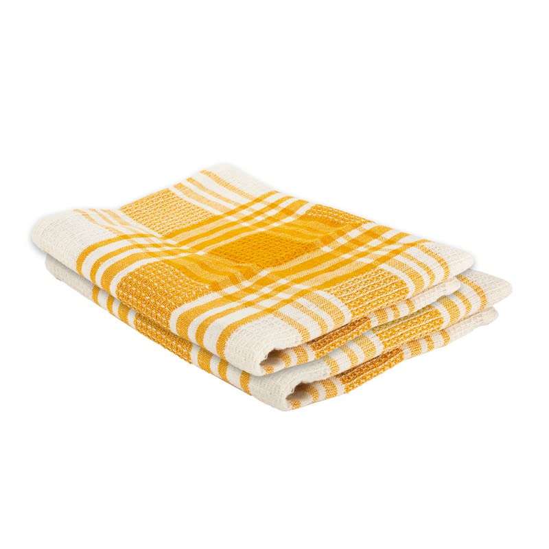Rise n Shine Tea Kitchen Utensils Dish Cleaning Towel Cloth Napkin 260 GSM High Absorbant Machine Washable Reusable Multipurpose Superior Cotton 45cm x 70cm Pack of 6 (Yellow & White) 1