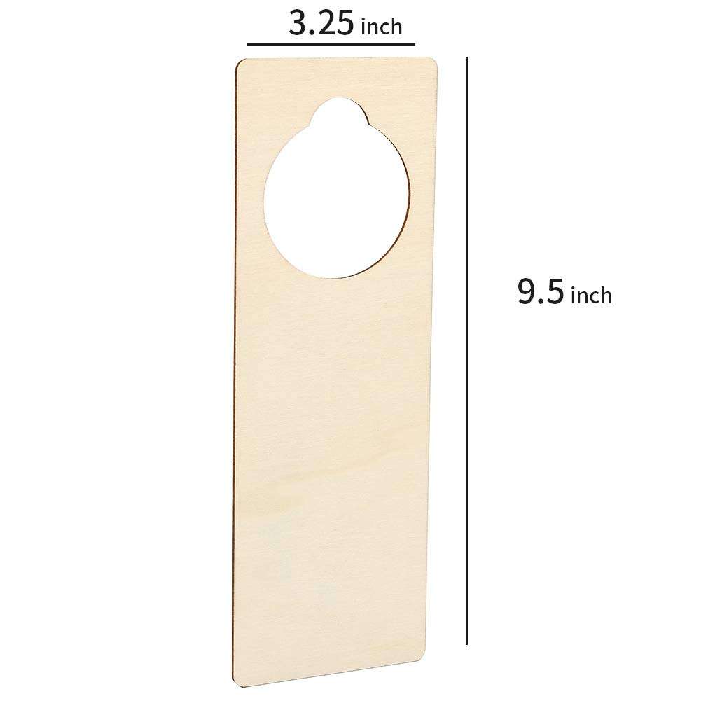 12-Pieces 9.5 x 3.25 x 0.1-Inch Unfinished Wooden Wood Door Knob Hangers Door Knob Signs for Craft, DIY Craft, Home, Office Hotel Decoration, Business Use 6