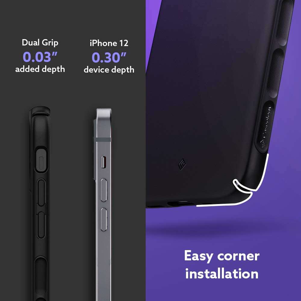 Caseology Dual Grip Compatible with iPhone 12 Pro Case Compatible with iPhone 12 Case (2020) - Black 5