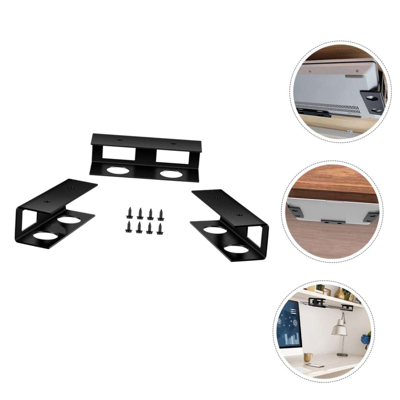 WOONEKY 1set Under Desk Laptop Holder Compact Keyboard Bracket for Space-Saving Storage Installation for Desks Material 6