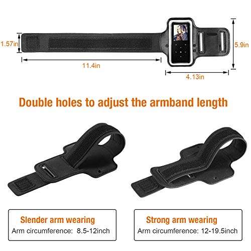RUSFOL Adjustable Sport Armband for BERENNIS MP3 Player Only， Hands-Free for Running, Black，1 Pack(Compatible with BERENNIS MP3 Player ONLY!)! 2