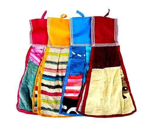 Space Fly collection Super Absorbent Cotton Hanging Double Kitchen Napkin/Hand Towel, Stylish, Attractive (Set of 6) (Multi Color) 2