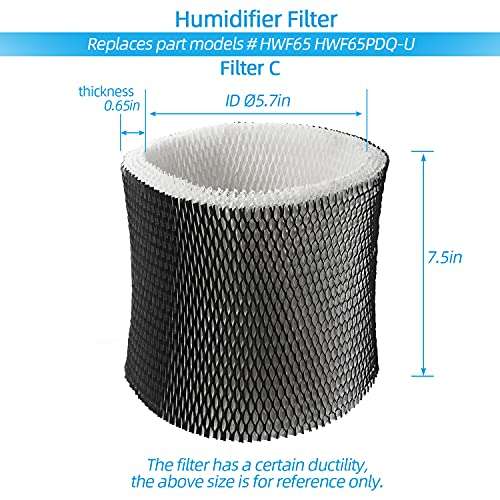 ANTOBLE 2 Pack Humidifier Wick Filter for Holmes HWF65 HWF65PDQ-U, Replaces Part # HWF65CS - Filter C 6