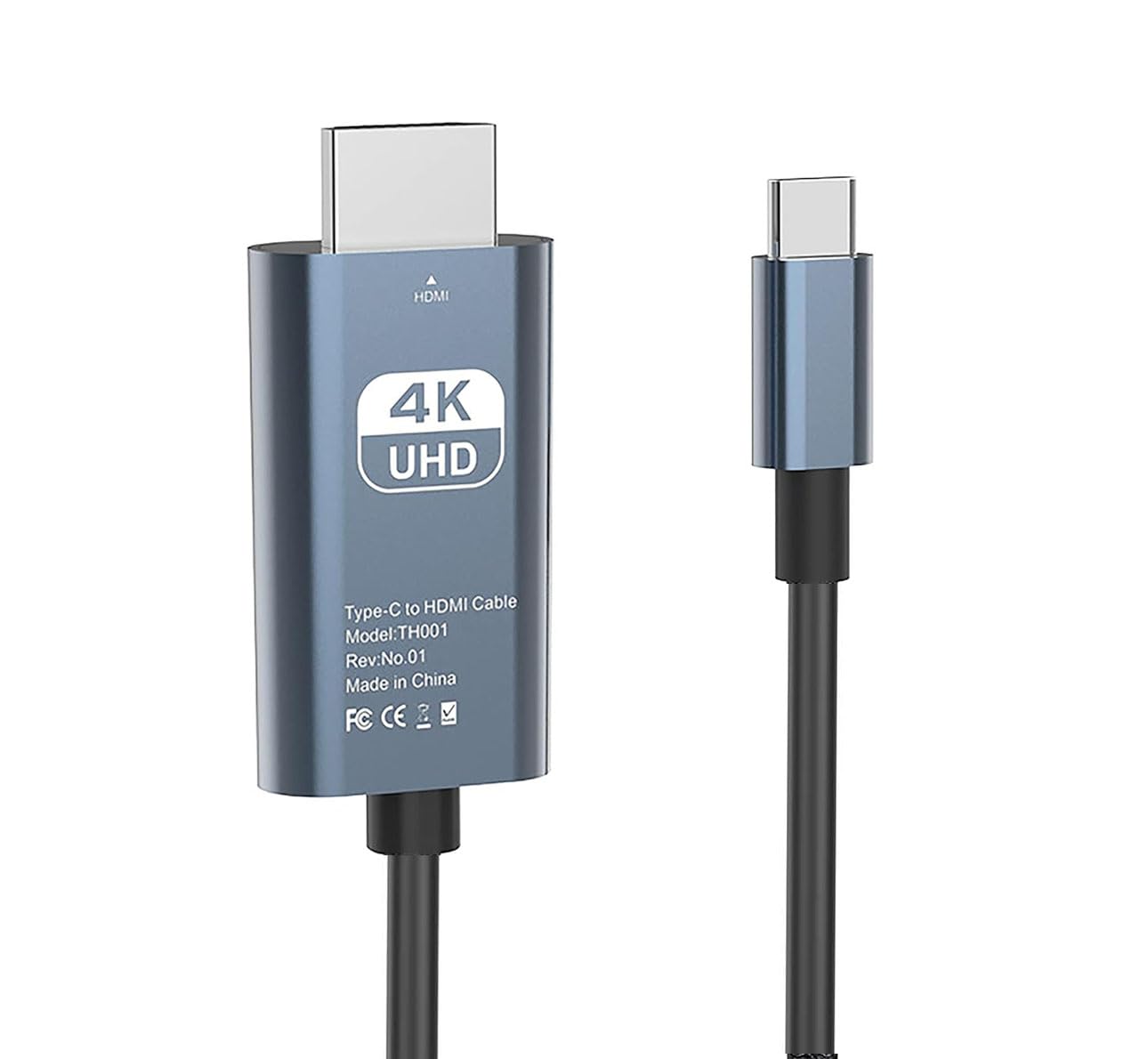 CAMKOO USB C to HDMI Cable 6.6ft 4K@30Hz USB Type-C to HDMI Adapter Thunderbolt 3/4 HDMI Adapter for Laptop MacBook Pro/Air, Galaxy/Monitor, iPhone15 Pro max, Dell XPS, Surface, Ipad Pro