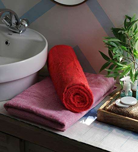 JBG HOME STORE 100% Cotton Regular Size Super Soft Bath Towels with 450 GSM for Bathroom | Premium Highly Absorbent Quick Dry Full Body Bath Towels for Men and Women, Pack of 2, 27 x 54 Inches 1