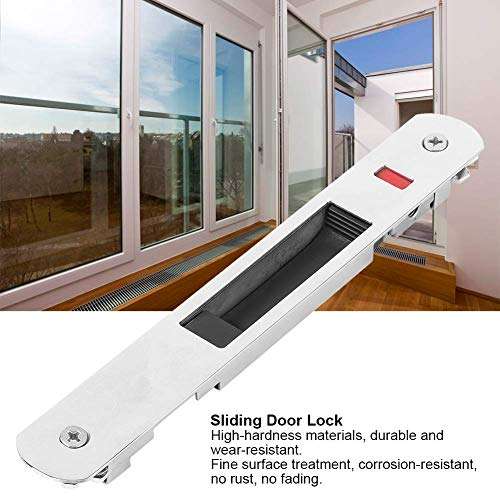 Sliding Door Lock, Household Stainless Steel Sliding Glass Door Window Single Lock Catch Hardware Fittings 3