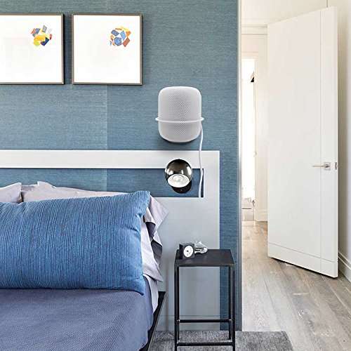 ALLICAVER Wall Mount Compatible Apple HomePod, Speaker Mount for Homepod 2, Sturdy Metal Made Mount Stand Holder Compatible Apple HomePod, White 5
