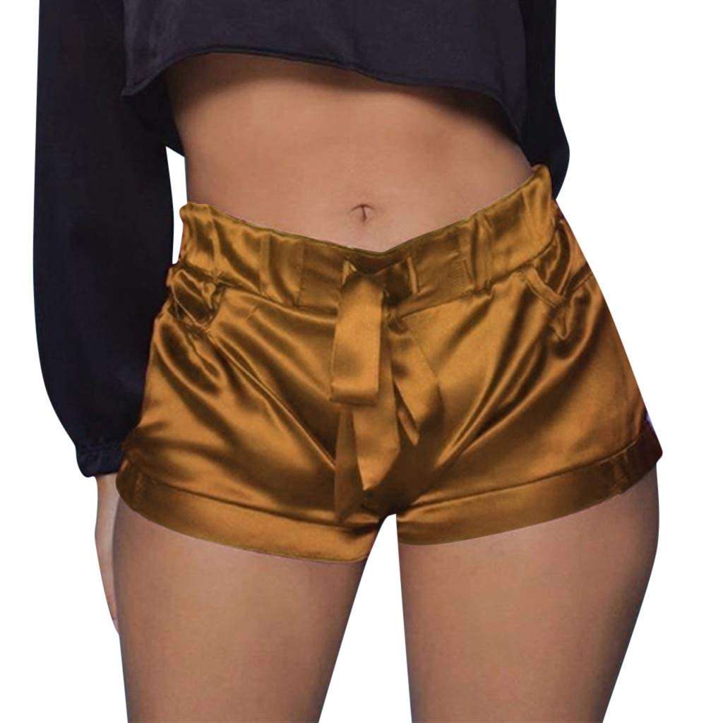 Shorts For Women High Waisted Sexy Satin Pants Summer Casual Beach Shorts With Pocket Teresamoon 1