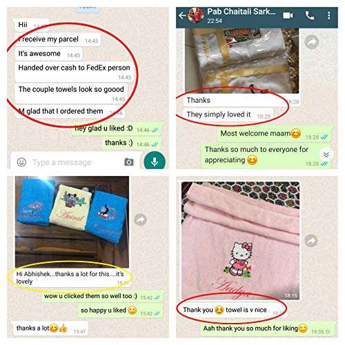 TurtleLittle, 100% Cotton, Christmas Bells Hand/Kitchen Towels Set, 600 GSM (Set of 2, White) 3