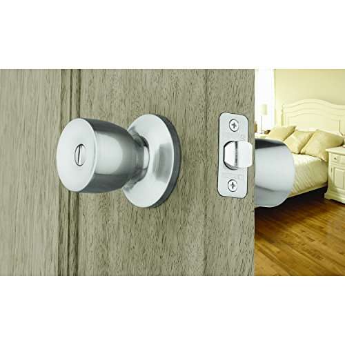BRINKS - Interior Locking Privacy Bell Door Knob, Satin Nickel - Blends Seamlessly with Interior Décor and has Durable and Reliable Construction. 2