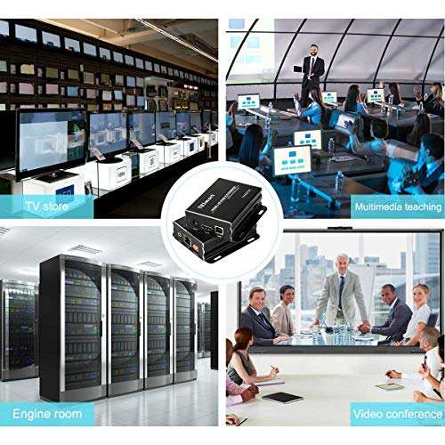 Stable 1080P Many to Many HDMI KVM Multiple Repeater Extender up to 400ft Over IP Cat5e Cat6 with IR Pass Through(Receiver Only) 6