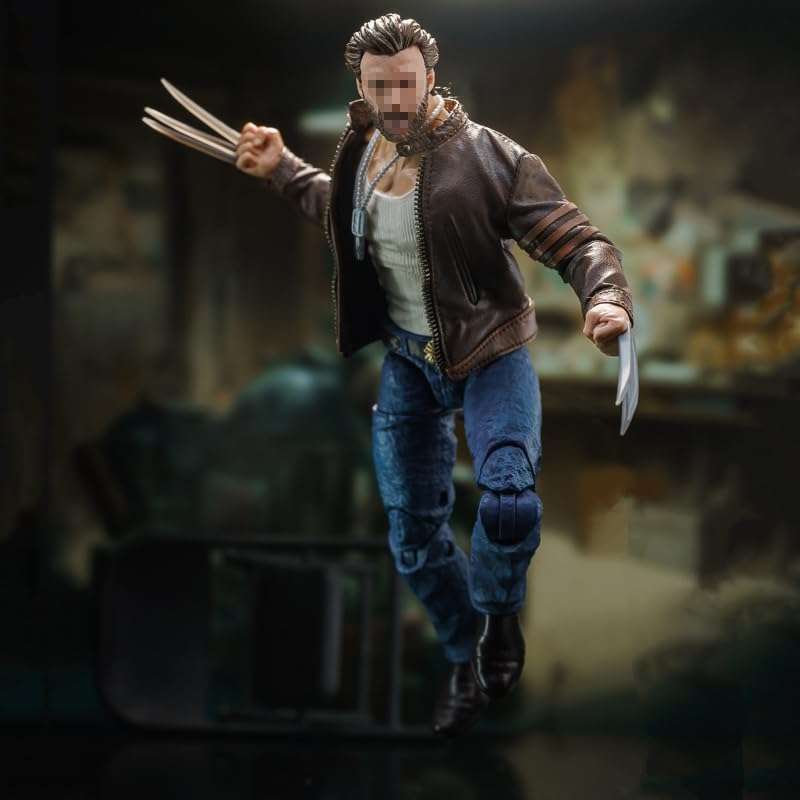 LINZHEAXY 1/12 Action Figure Colthes,Leather Jacket for 6" Male Action Figures,1:12 sacle clothing,Wolverine Jacket.(Style B-old crafted design) 5