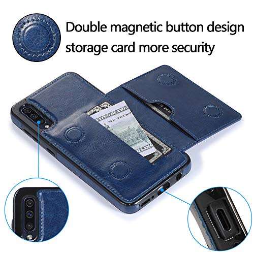 ZYZX Wallet Phone Case for Samsung Galaxy A50/A50S/A30S, with Credit Card, PU Leather Double Magnetic Protective Cover Case for Samsung Galaxy A50 SK White 5