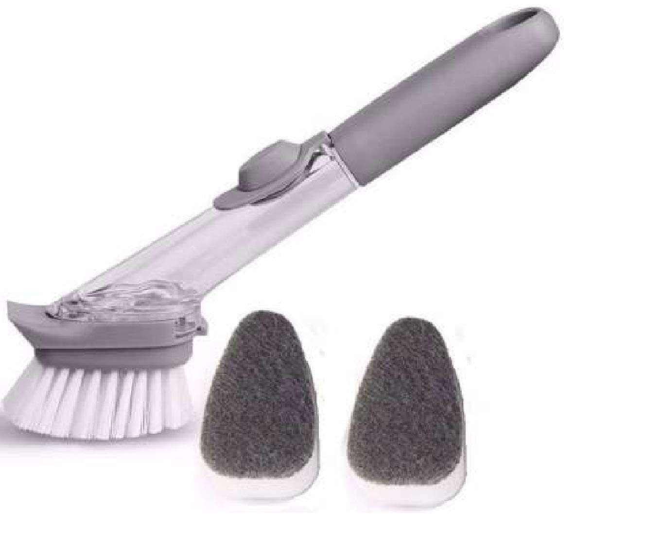 DENFY Automatic Soap Dispenser Cleaning Brush Wash Basin Utensils Sink Cleaning Brush Dish Wash Scrubber Liquid Soap Dispenser in Home, Kitchen, Washbasins Dishes (Pack of 1)