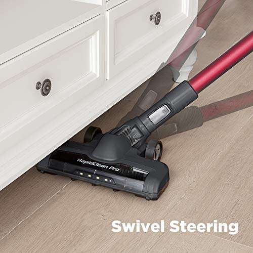 Eureka Lightweight Cordless Stick Vacuum Cleaner Convenient for Hard Floors, Rechargeable Handheld Vacuum Cleaner Portable with Powerful Motor Efficient Suction, RapidClean Pro NEC186, Rose Red 6