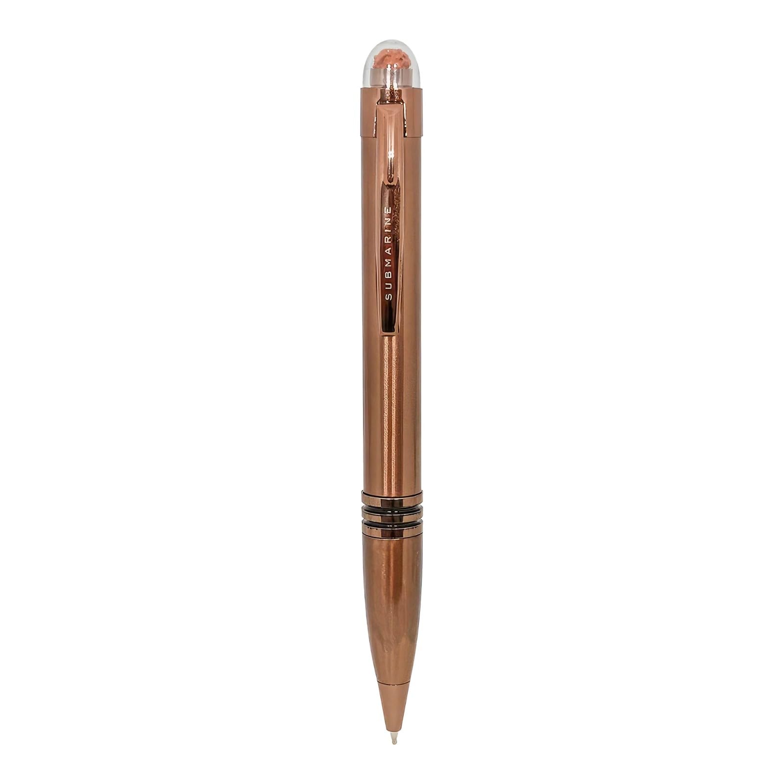 Submarine 1004 Rudraksha Series Premium Brown Color Metal Ball Pen With Rudraksha On Top, Fitted With Blue Ink Coffee Scented Jotter Refill, Perfect For Corporate Gifting 1