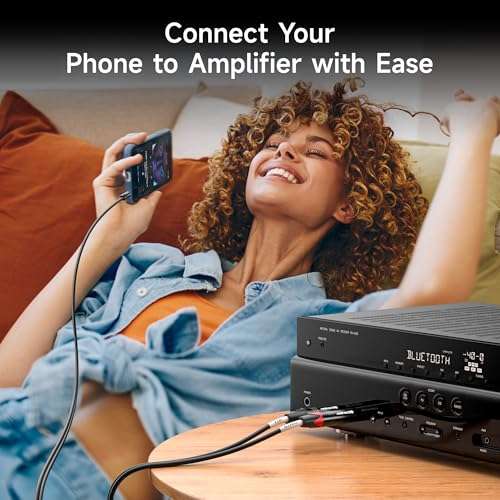 Cable Matters 3.5mm TRS to Dual 6.35mm TS Breakout Cable - 6ft, 1/8 to 1/4 Stereo Cable, 3.5mm to 1/4 Y Splitter Cord 3