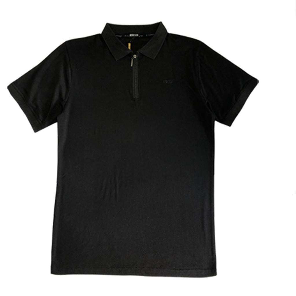Men Shirts Fashion Short Sleeve Slim Fit Sports Bodybuilding Fitness Muscle Cotton Polo T Shirts Tops (M, Black) 3