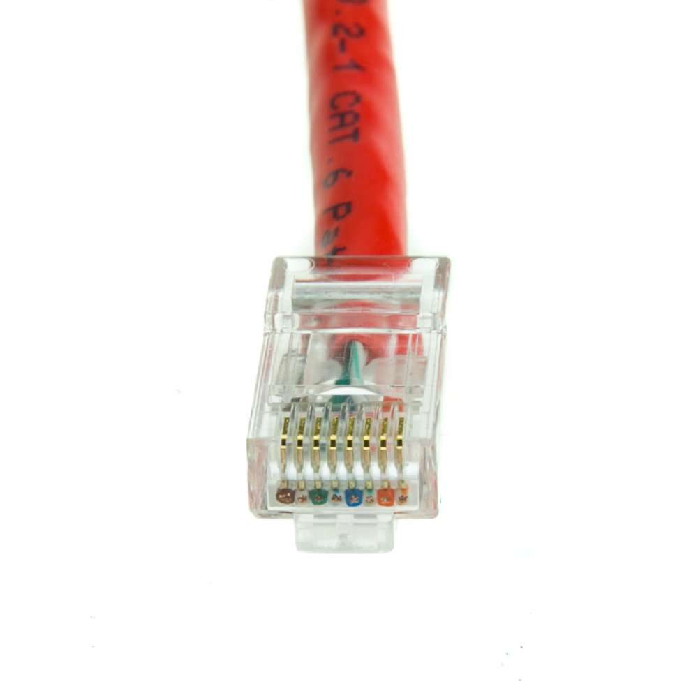 Cable Central LLC Red Cat6 Ethernet Cable 10 Feet (100 Pack) Bootless - Cat6 Patch Cable, High Speed Internet Patch Cord Cat6 with RJ45 Connector - Computer Network Cable, Internet Cable 4