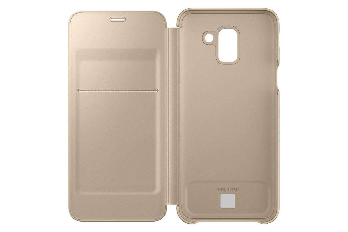 Samsung Original J6 Wallet Folio Flip Cover Case - Gold 4