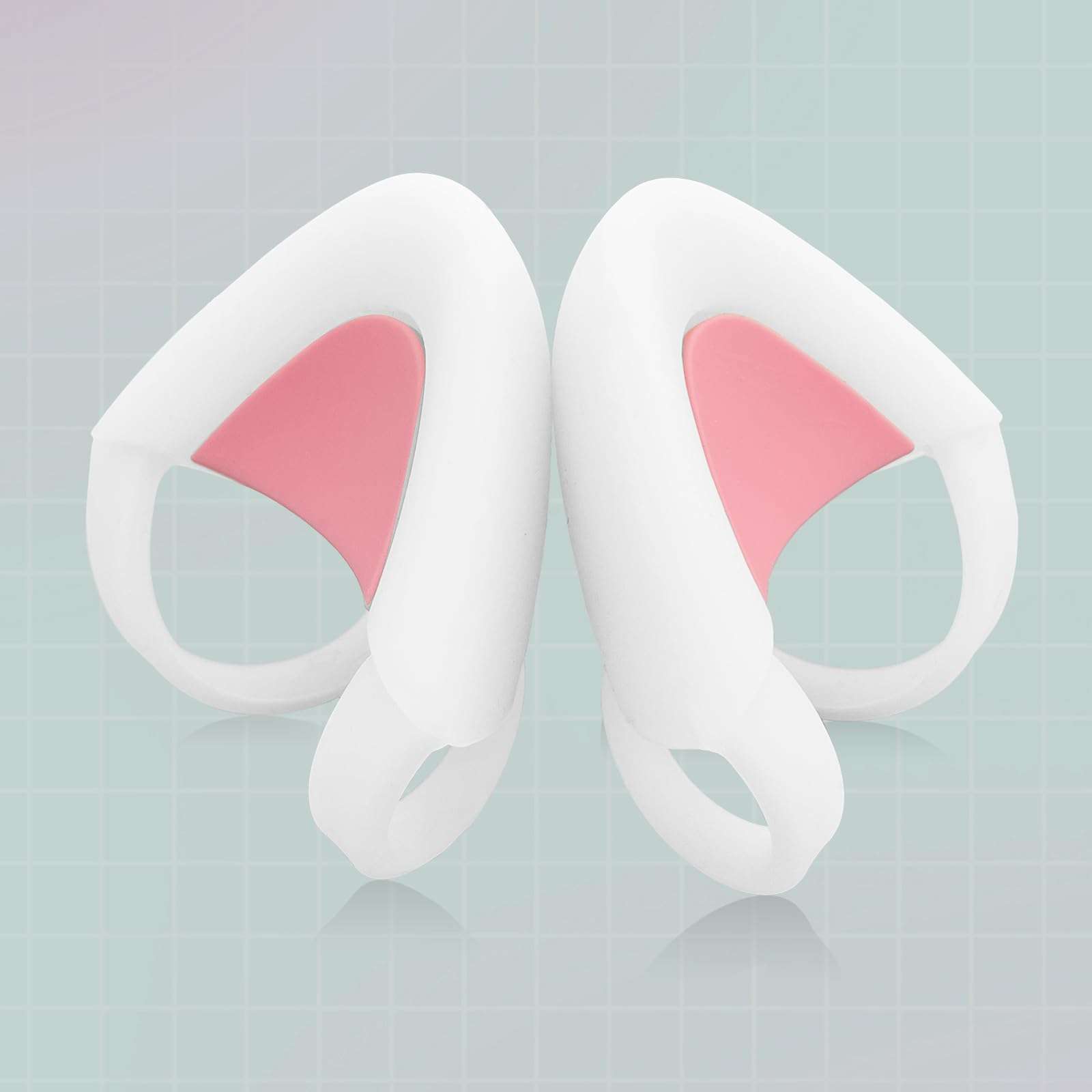 REEYEAR Cute Pink Cat Ears Fits for HypreX Cloud/Cloud Stinger/Cloud Flight Headsets, Universal Fit Lovely Kitty Adjustable Attachment Straps for Video Live Gaming Headphone,White & Pink 1