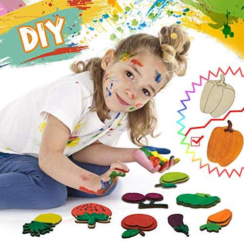 Paint and Decorate Your Own Wooden Magnet.22 Wood Painting Craft Kit and Art Set for Kids. Art and Craft Supplies Party Favors for Boys Girls Age 3 4 5 6 7, Family Activity Project Birthday Present 2
