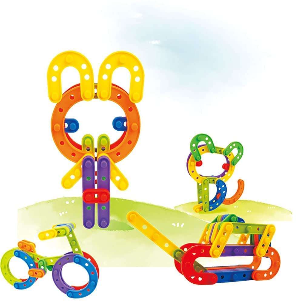 Enorme DIY 50+ Pcs Colorful Plastic Patchwork UC Smart Educational Building Blocks Toy Set for Kids 5