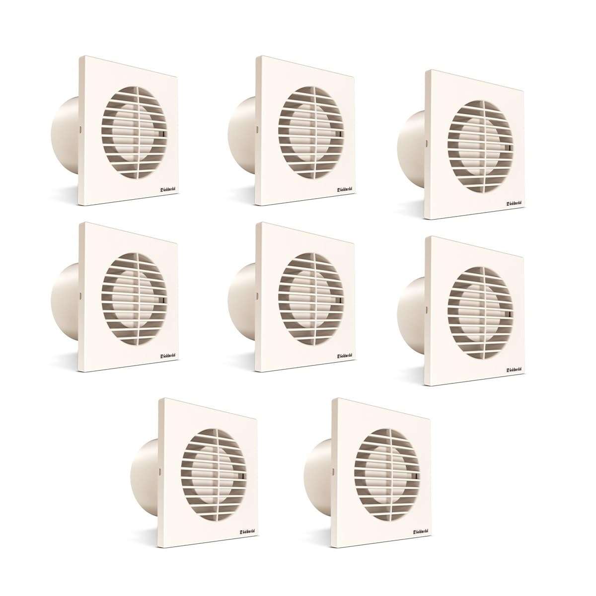 Goldmedal Vent Pro 150 mm Exhaust Fan for Kitchen, Bathroom and Office with Strong Air Suction - Ivory |Pack of 8 1
