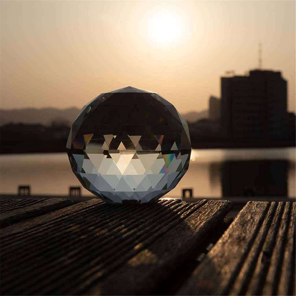 APAINI Photography Light Prism Ball with Mini Tripod Stand and 1/4 inch Screw Base, Optical Glass Prism Crystal Rainbow Maker 6