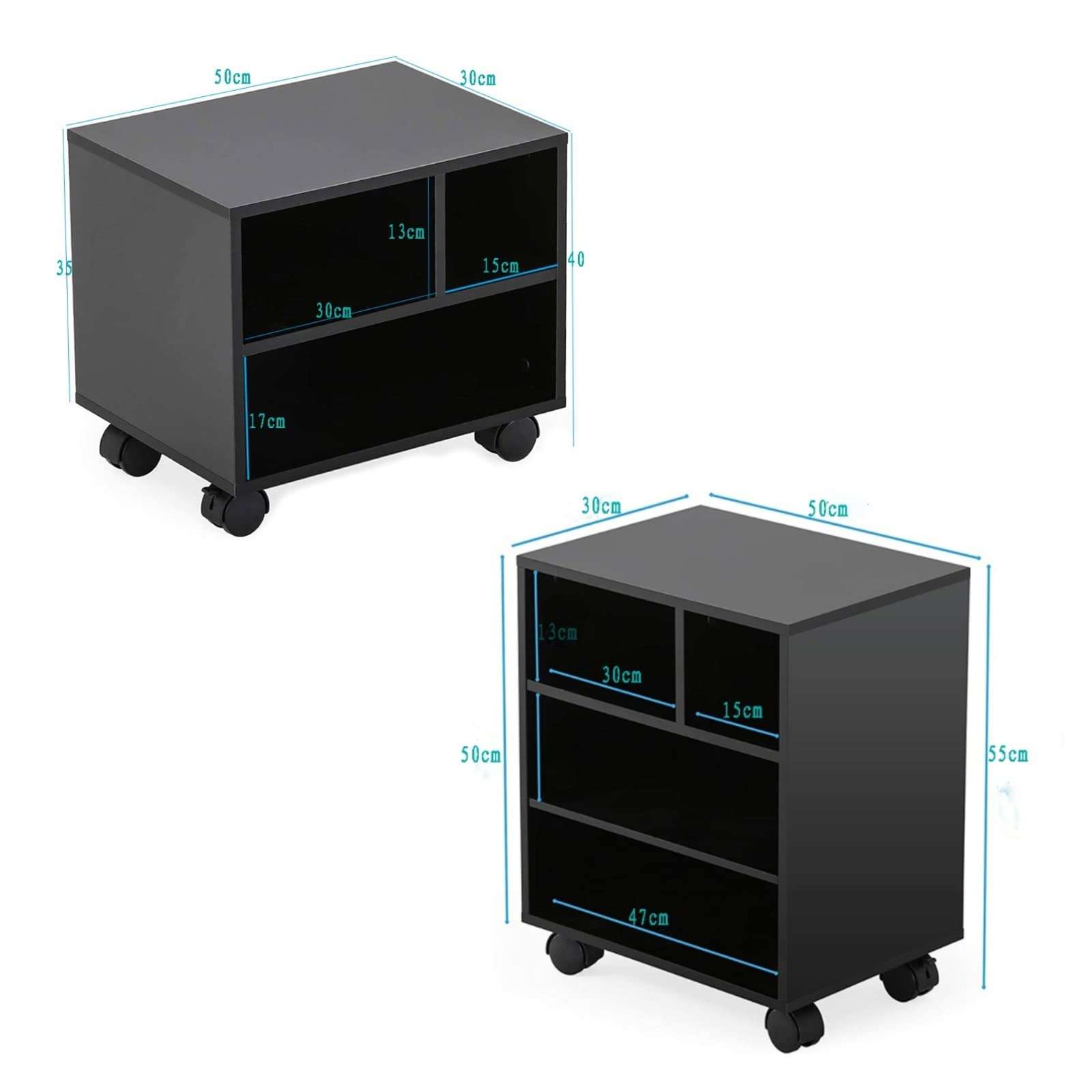 FHSRAEIP Printer Stand Wooden Printer Cabinet Office File Storage Low Cabinet Side Cabinet with Door Removable Office Desk File Cabinet Printer Table 4