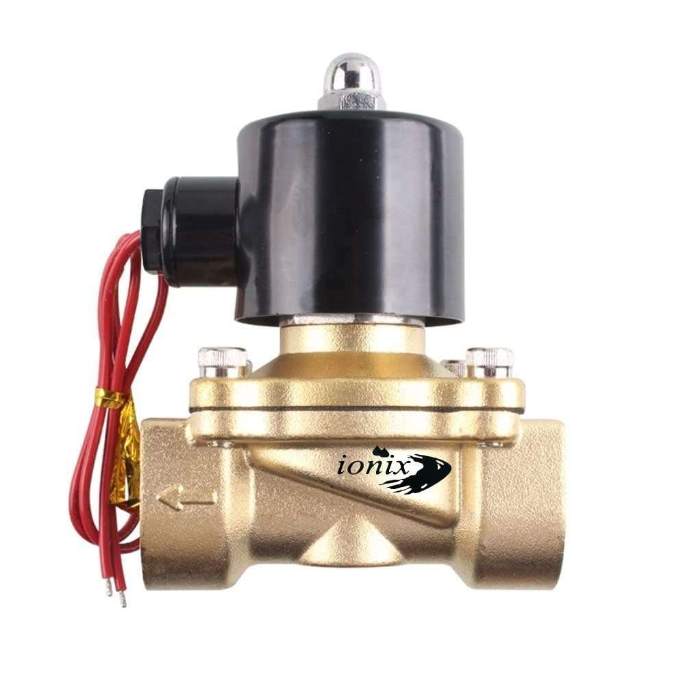 IONIX Brass solenoid valve 1/2 inch for industrial water purifier, irrigation, overhead tank, Normally closed type sv 220V AC 1
